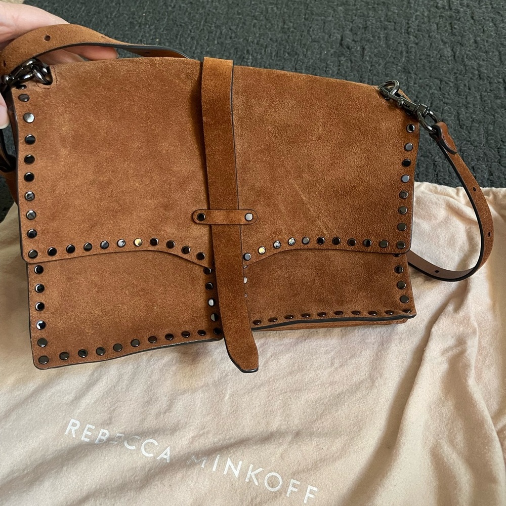 Rebecca Minkoff Nanine Suede Studded Shoulder Bag